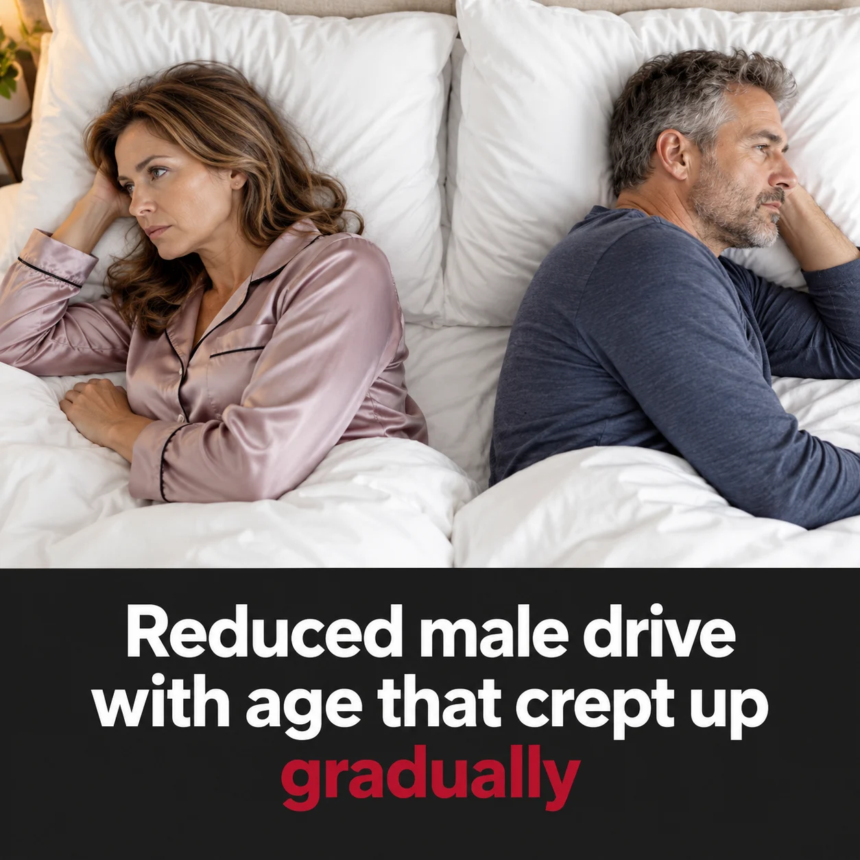 Reduced male drive with age that crept up gradually